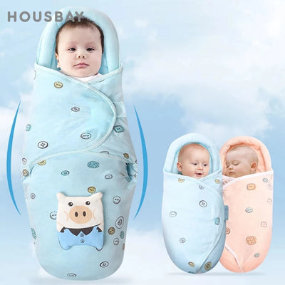 Baby Clothes | New  Born Baby Swaddle with Head Shaping Neck Protector Design
