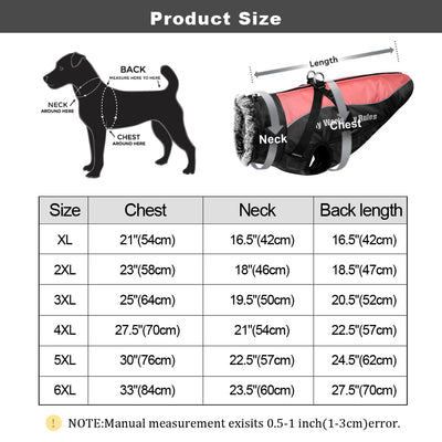 Large Dog Jacket | Waterproof Thicken Dog Coat Harness For Medium to Large Dogs