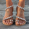 Women Sandals | "Calliope" Crystal Flat Sandals